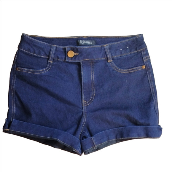 D. Jeans Blue Jean Shorts with Rolled Hem - Picture 1 of 3